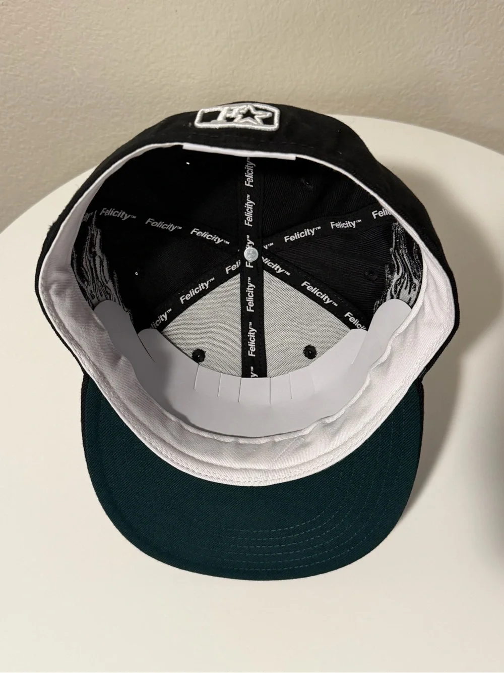 Black Kids Snapback Hat with White Skull Embroidery